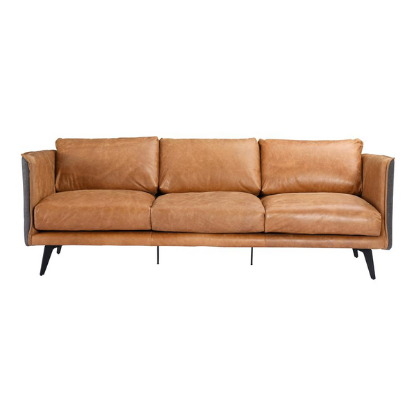 Messina Leather Sofa - Mid-Century Modern Comfort and Style