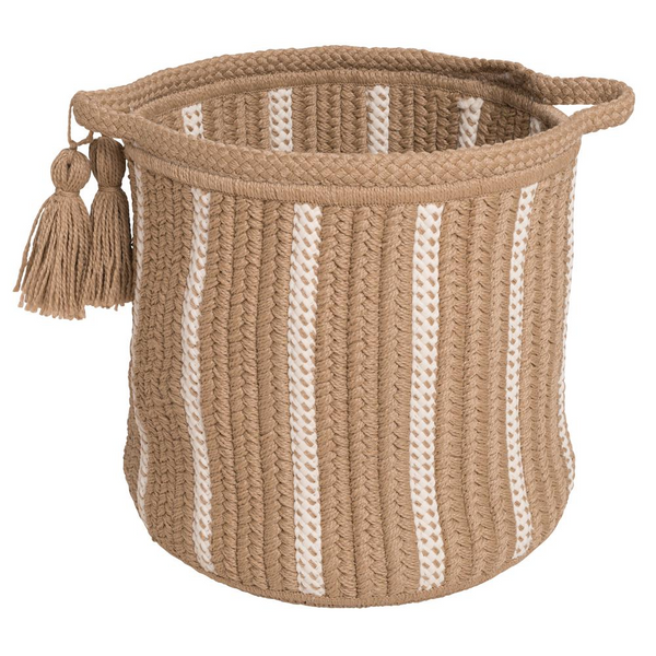 Dublin Basket - Taupe & White 16"x16"x18" | Stylish and Functional Storage Basket