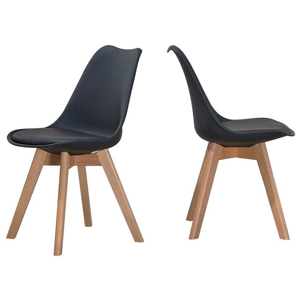 Best Master Mirage Modern Solid Wood Dining Side Chair in Black (Set of 2) - Stylish and Durable