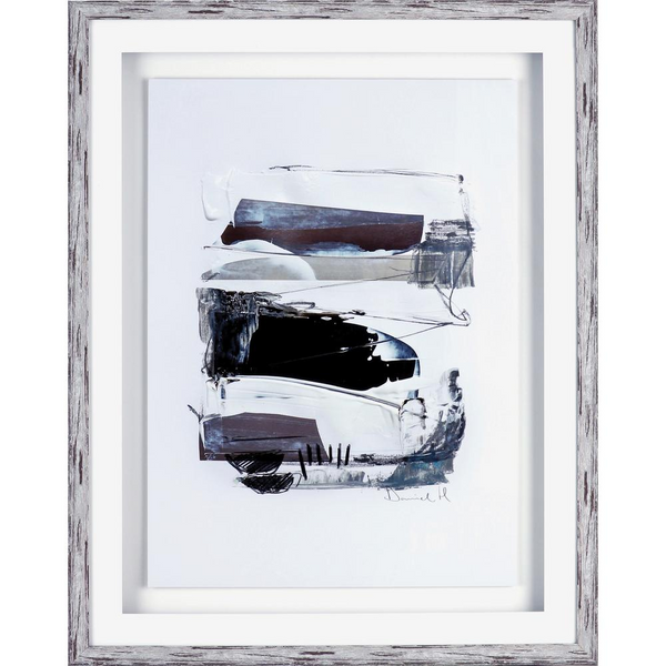 Lorell Abstract II Framed Artwork - 27.50" x 35.50" Black and White Wall Art