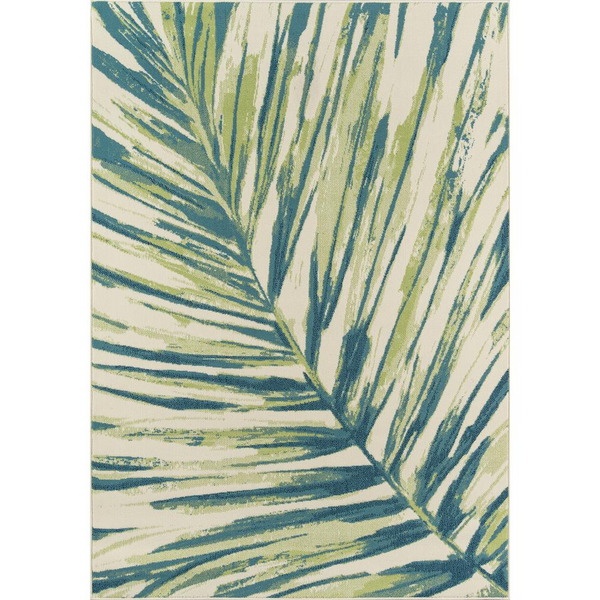 Contemporary Rectangle Area Rug, Green, 6'7" x 9'6" - Perfect for Indoor & Outdoor Use