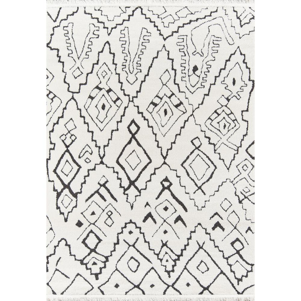 Contemporary Rectangle Area Rug, Ivory, 5'3" X 7'2"