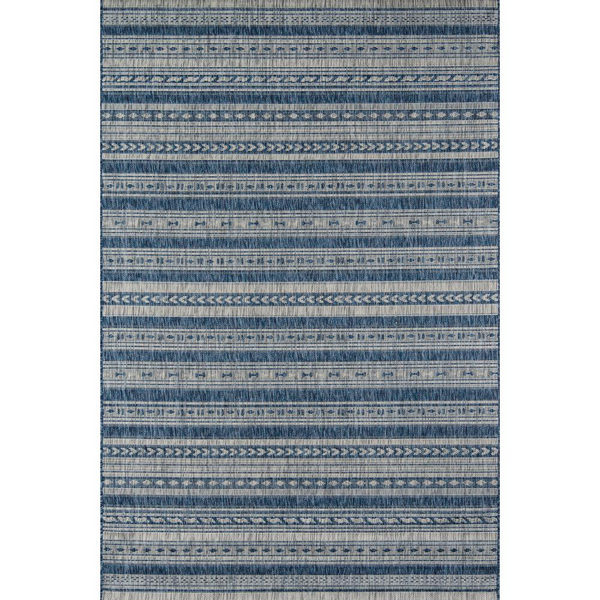 Contemporary Rectangle Area Rug, Blue, 9'3" X 12'6"