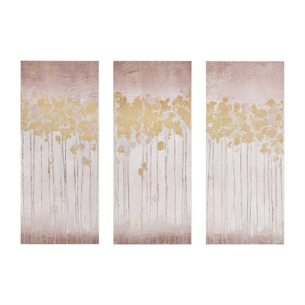 Madison Park Dewy Forest Gold Foil Abstract 3-piece Canvas Wall Art Set