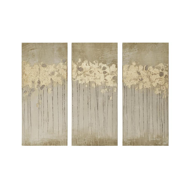 Madison Park Dewy Forest Gold Foil Abstract 3-Piece Canvas Wall Art Set