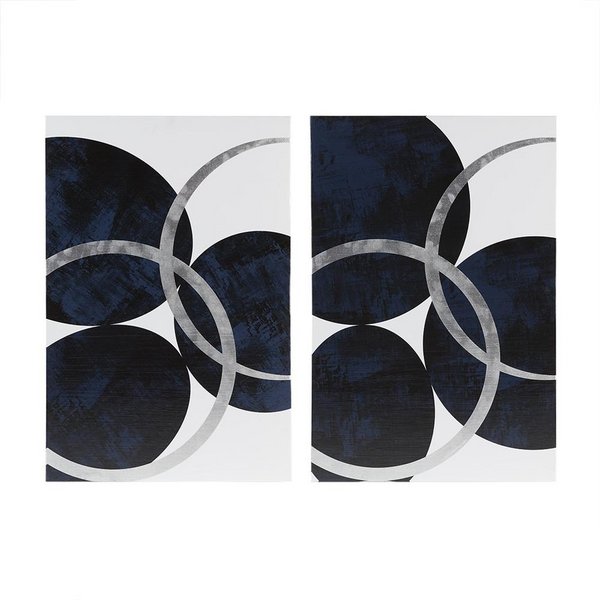 Silver Foil Abstract 2-piece Canvas Wall Art Set | Stunning Home Decor