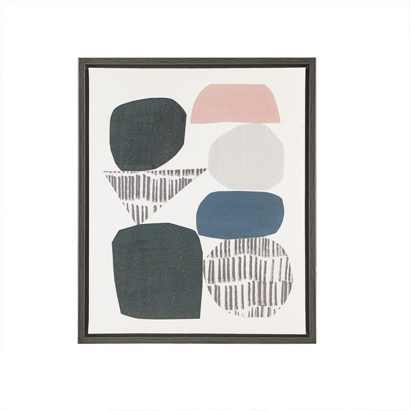 Chic and Modern Gel Coat Framed Canvas 2 Piece Set | Urban Habitat Grey Rock Garden