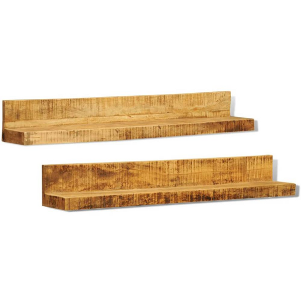 Stylish Solid Wood Wall Mounted Display Shelf Set – 2 Pieces for Kitchen, Living Room, or Bedroom