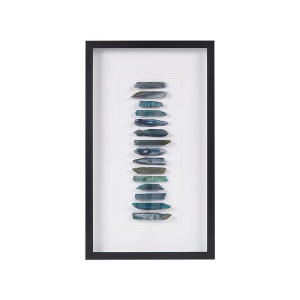 Martha Stewart Cerulean Stones Framed Blue Agate Shadowbox Wall Decor Panel