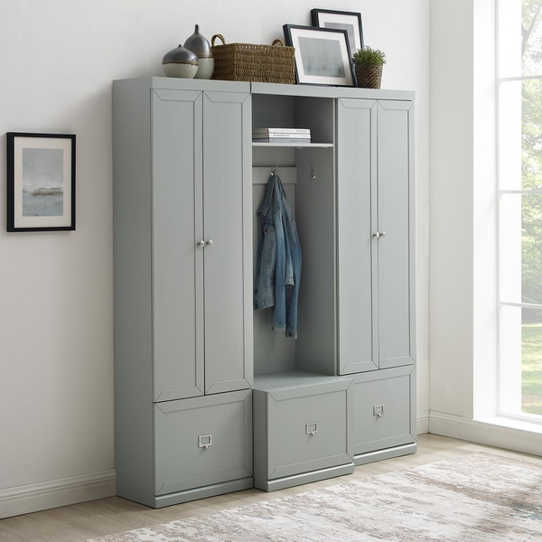 Harper 3Pc Entryway Set Gray - Modern Hall Tree & Pantry Closets for Organized Living