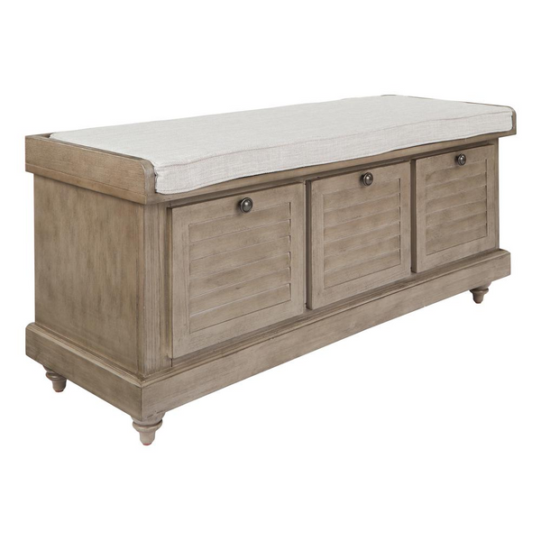 Dover Storage Bench in Antique Grey