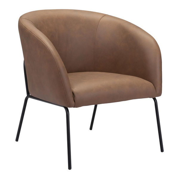 Quinten Accent Chair Vintage Brown - Boho Chic Décor | Powder Coated Steel Legs