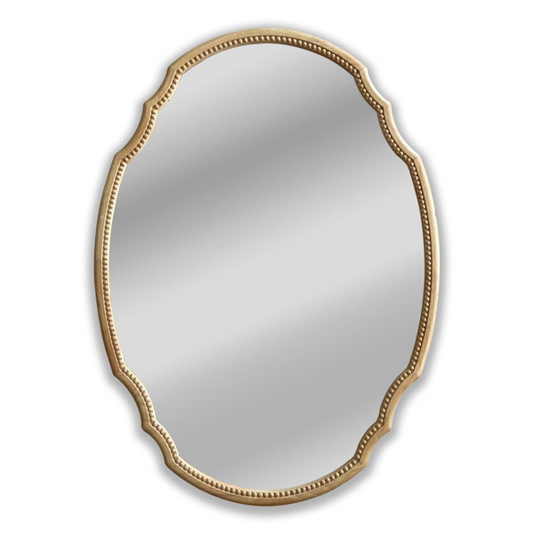 CHLOE's Reflection Maple Wood Oval Wall Mirror - 36" Contoured Elegance for Home Décor