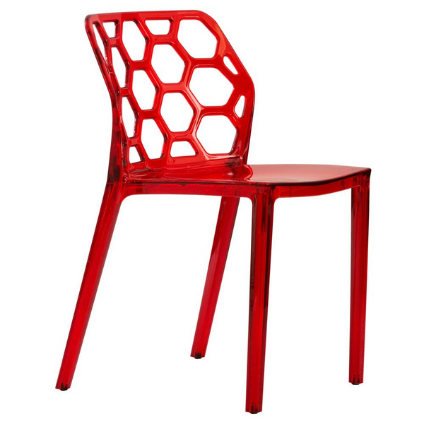 Modern Dynamic Dining Chair - Contemporary Hexagon Design, Stackable and Durable