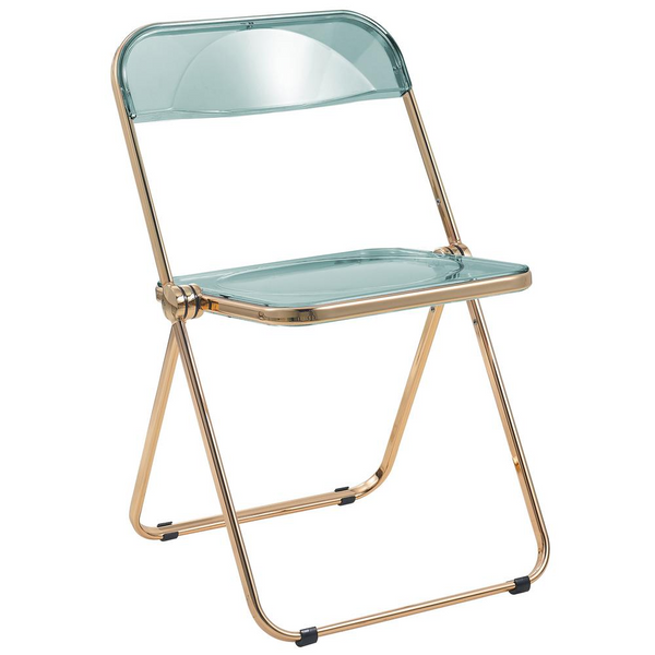 Lawrence Acrylic Folding Chair With Gold Metal Frame - Durable, Stylish, and Convenient