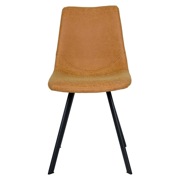 Markley Modern Leather Dining Chair With Metal Legs - Set of 4