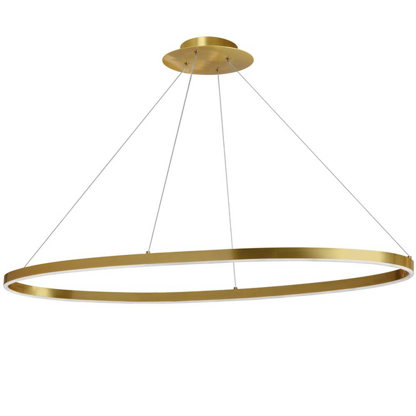 63W Horiz Chandelier, AGB, WH Silicone Diffuser | Modern Circulo Pendant