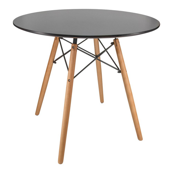 Dover Round Bistro Wood Top Dining Table with Natural Wood Eiffel Base - Stylish & Elegant