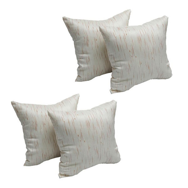 Set of 4 - 17-inch Jacquard Throw Pillows with Inserts - Soft Polyester Decorative Cushions