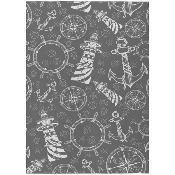 Indoor/Outdoor Harbor HA9 Grey Washable 10' x 14' Rug