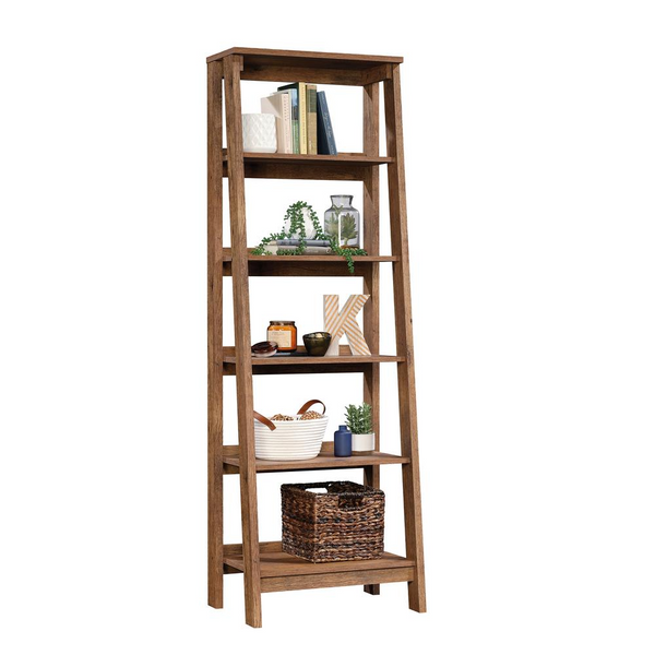 Trestle 5-Shelf Bookcase Voa - Vintage Oak Finish | Versatile Storage for Home Decor