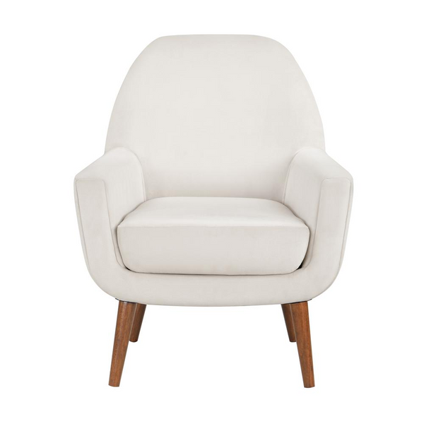 Accera Mid-Century Sea Oat Velvet Arm Chair