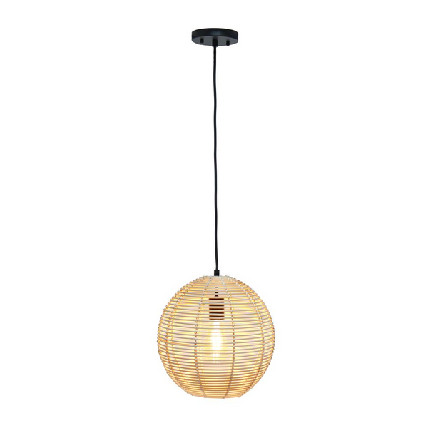 Elegant Designs Natural Globe Pendant | Minimalist Rattan Ceiling Light