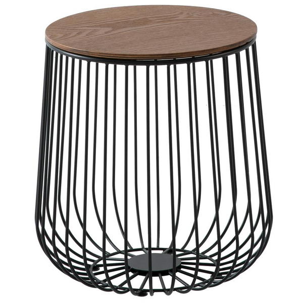 Runswick Modern Wood Top End Table With Metal Base - Stylish Round Side Table