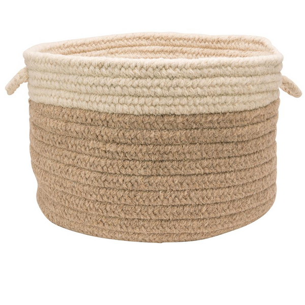 Chunky Nat Wool Dipped Basket - Beige/Nat 18"x12" | Eco-Friendly Storage with Two Easy-Grip Handles