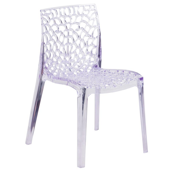 Stylish Transparent Stacking Side Chair for Indoor & Outdoor Use