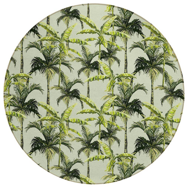 Indoor/Outdoor Tropics TC10 Aloe Washable 8' x 8' Round Rug