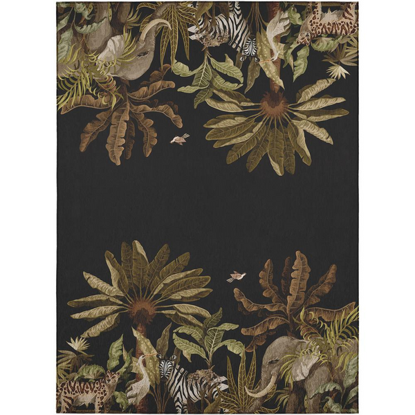 Indoor/Outdoor Tropics TC8 Black Washable Rug - Create a Tropical Oasis in Your Space