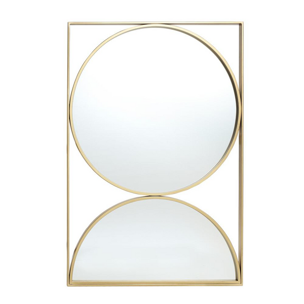 Gold Hourglass Frame Metal Modern Accent Wall Mirror