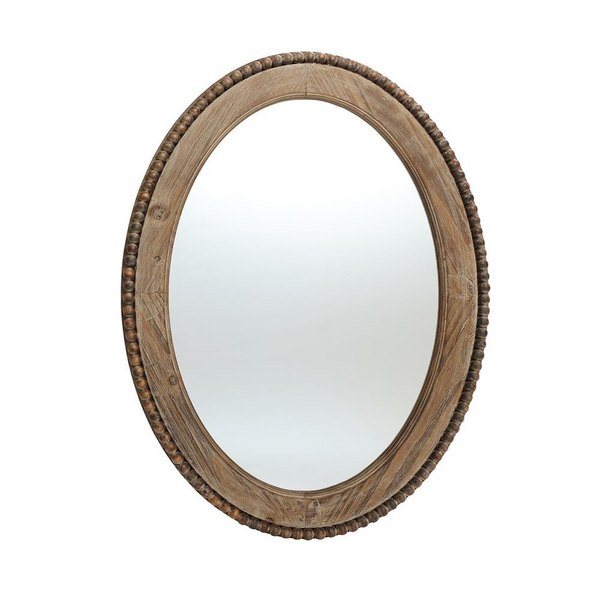 Cameo Wood Framed 32-Inch Oval Wall Mirror - Vintage-Inspired Elegance for Your Home