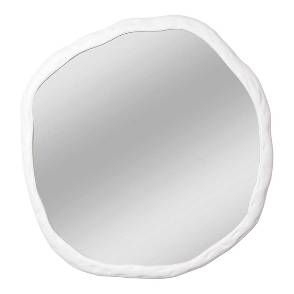 Foundry Large White Wall Mirror - Elegant Modern Home Accent