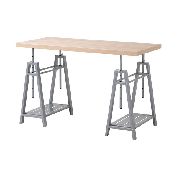 Adjustable Height Desk with Metal Base