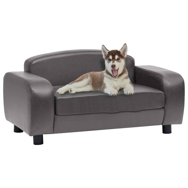 Dog Sofa Gray 31.5"x19.7"x15.7" Faux Leather - Comfortable Pet Furniture