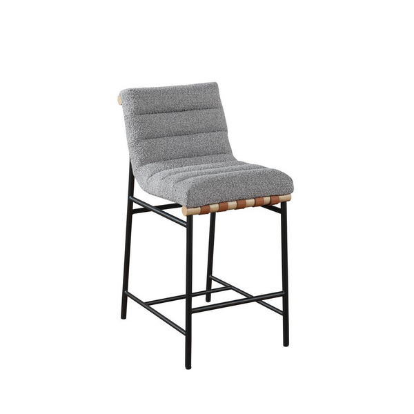 Lahni Gray Boucle Fabric Counter Height Chair - Modern Style and Comfort