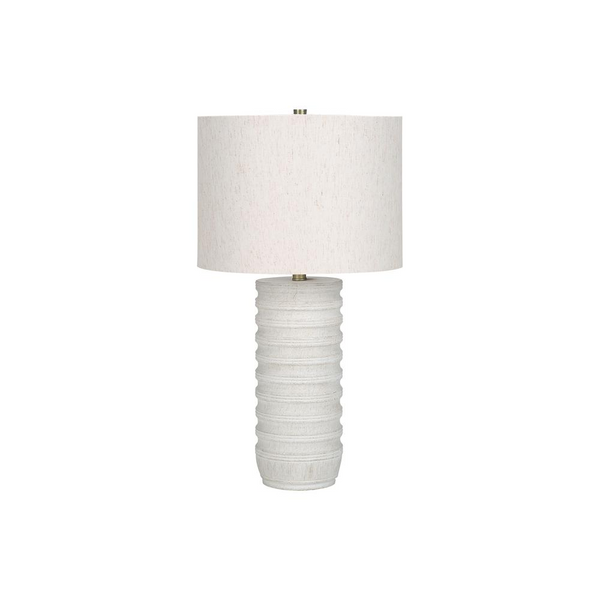 Elegant 28" Table Lamp with Cream Resin Base & Ivory/Cream Shade - Transitional Style