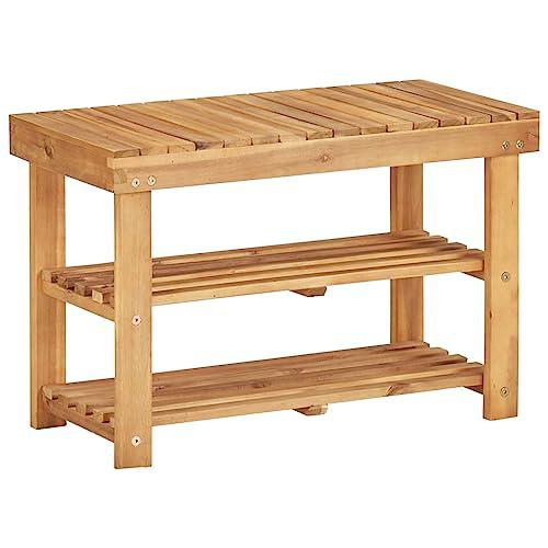 Shoe Rack 27.5"x12.5"x18.1" Solid Acacia Wood - Organize Your Footwear in Style