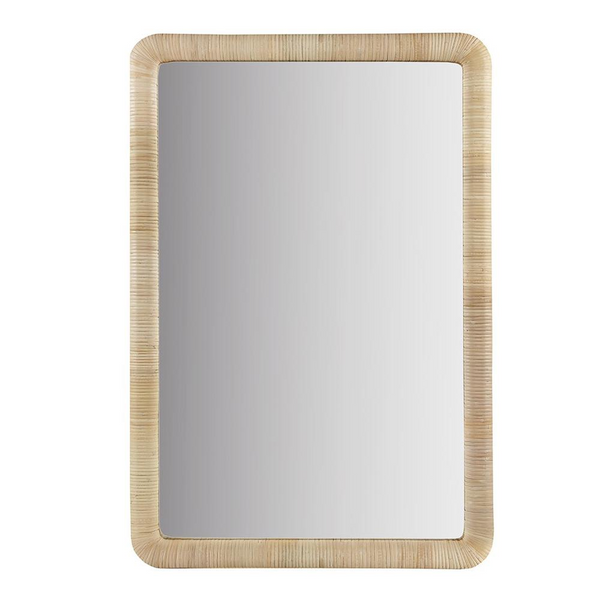 Natural Rattan Rectangle Wall Mirror - Organic Texture, Versatile Design