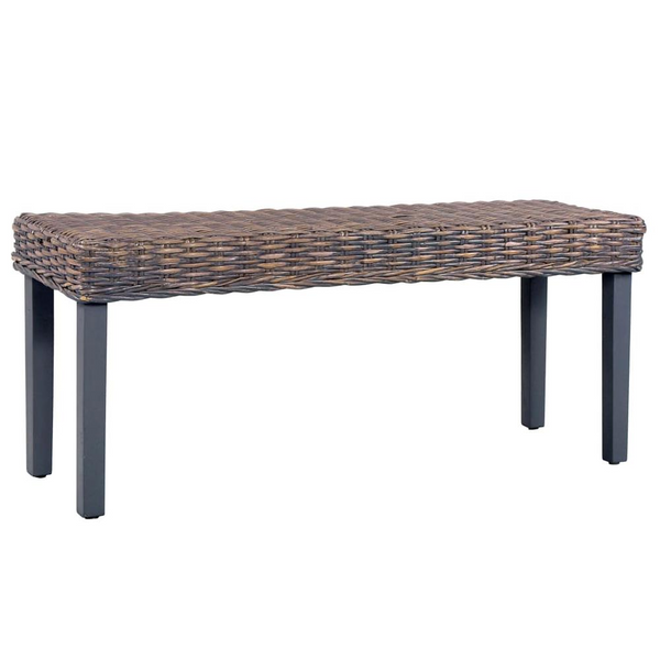 Gray Natural Kubu Rattan and Solid Mango Wood - Elegant and Durable