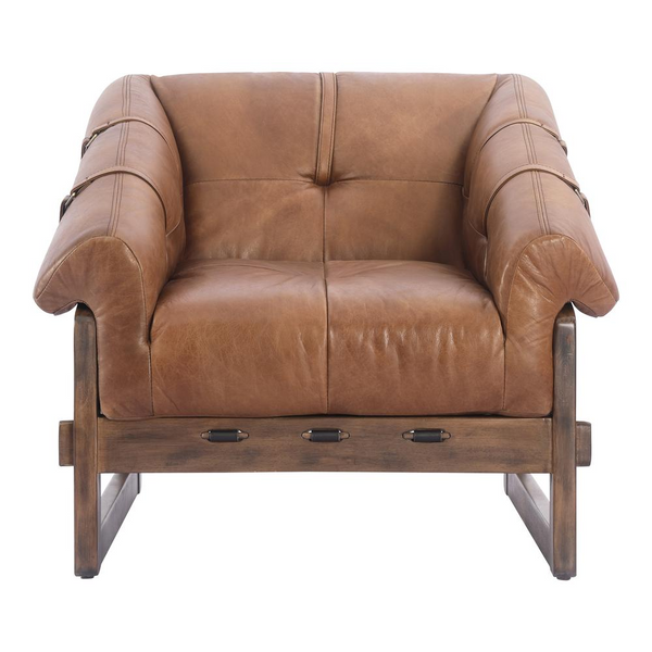 Bellos Accent Chair Open Road Brown Leather