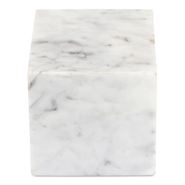 Cora Cube Tabletop Accent - Exquisite Banswara Purple White Marble Decor Piece