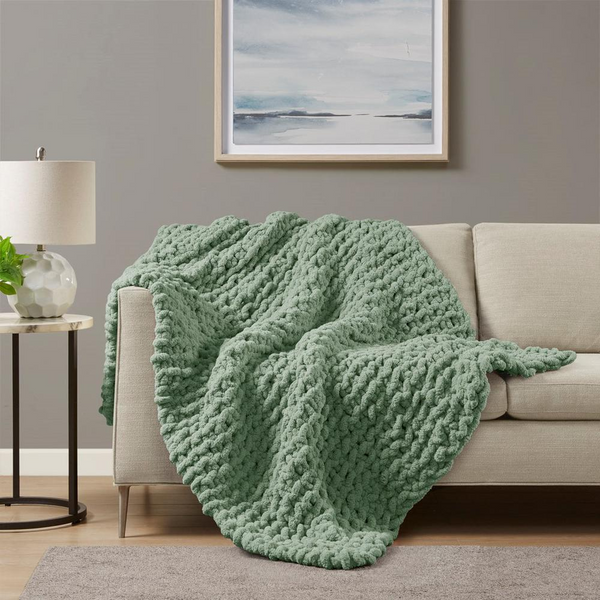 Madison Park Chenille Chunky Knit Throw - Soft and Cozy