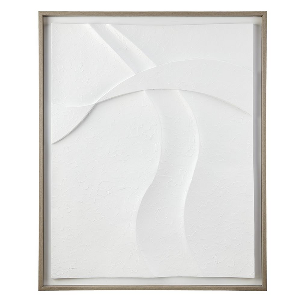 Framed Carved Resin Dimensional Wall Decor | Modern Abstract Art for Home