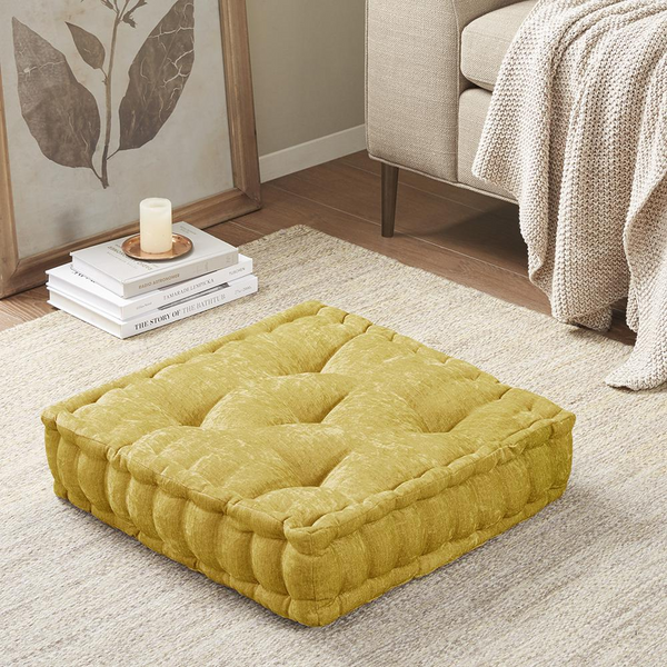 Poly Chenille Square Floor Pillow Cushion - Soft and Trendy Square Pillow for Cozy Retreats