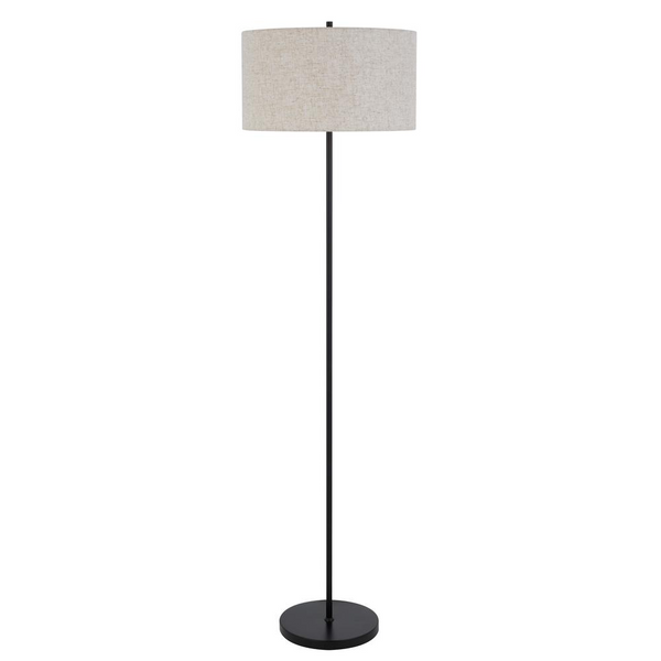 Elegant 150W 3-Way Cromwell Metal Floor Lamp with Linen Shade - Perfect for Living Spaces