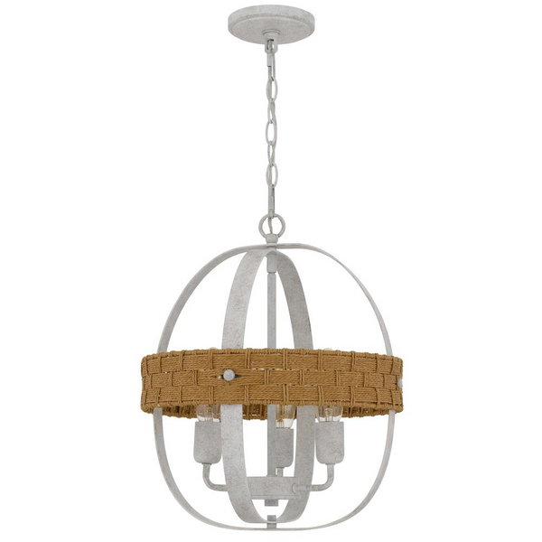 Barton Metal Chandelier with Rattan Design - Contemporary Orb Style