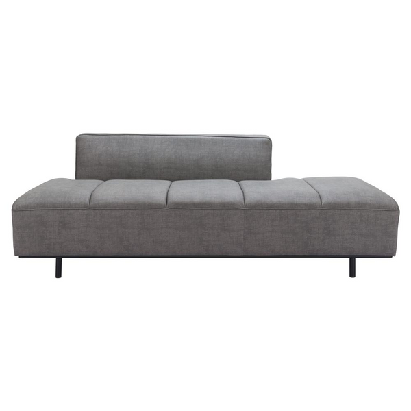 Confection Sofa Gray - Modern Faux Leather Sofa with Powder Coated Steel Frame